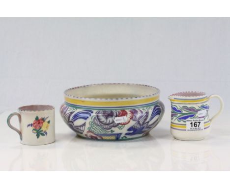 Three early items of Poole pottery to include a Carter Stabler Adams bowl in Bluebird pattern