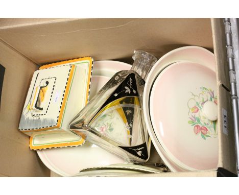 Collection of ceramics & glass to include Susie Cooper and a Decanter