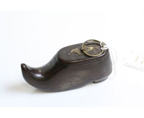 19th century Treen Shoe Snuff Box