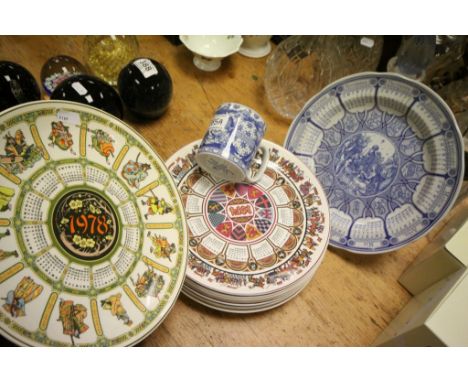 Collection of Wedgewood & Spode Calendar plates & a Spode mug