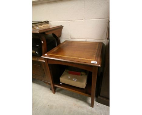 Mid 20th century Mahogany Square Lamp Table with shelf below