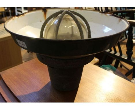 A retro industrial pendant light.
