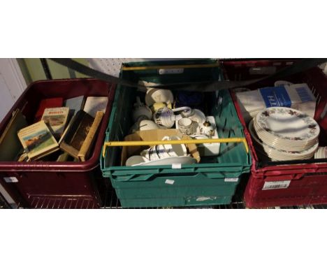 Two crates of domestic china wares including Royal Worcester and Royal Doulton.