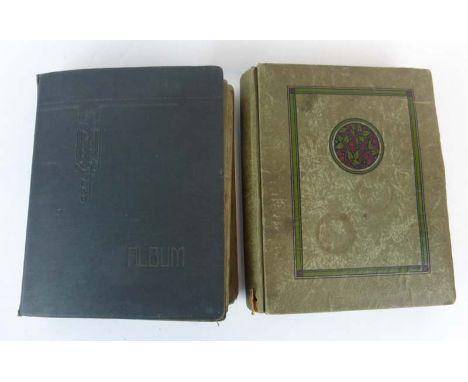 Two albums of postcards including two of 'D Battery Vaulting Team (RFA) Winners Gymkhana, Luton 1918', several relating to th