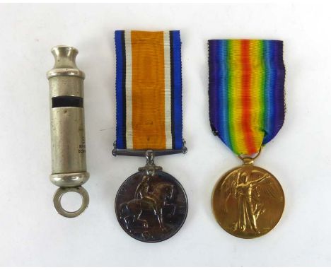 A pair of First World War medals awarded to 29712 Pte. 2. E.F.Wood R.A.F. together with a Victory Medal awarded to the same r