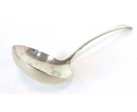 An Edwardian silver old English pattern ladle, maker RM EH, Sheffield 1907, l. 33 cm, 8 ozs CONDITION REPORT: Typical dents a