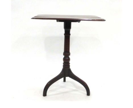 A 19th century mahogany occasional table on a turned column and tripod base, w. 50 cm CONDITION REPORT: Split to surface