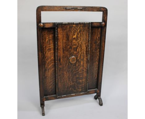 An Art Deco Oak Fire Screen, 50cms Wide 