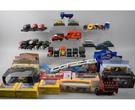 A Collection of Boxed and Loose Diecast Toys, Mainly Vintage Vans, Army Vehicles etc 