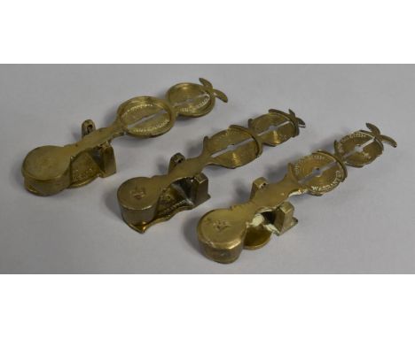 A Collection of Three 19th Century Brass Sovereign and Half Sovereign Scales 