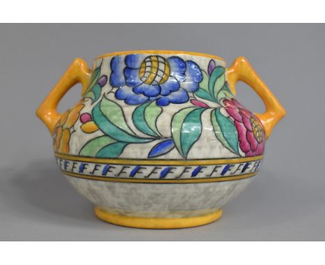 A Twin Handled Vase by Charlotte Rhead for Crown Ducal, Signed to Base 