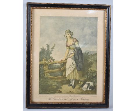 A Hogarth Framed Pears Print, 1915 "Country Girl - Going a Reaping", 20x27cm 