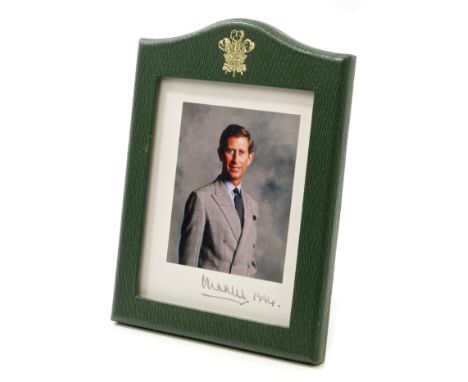 HRH Prince Charles The Prince of Wales - signed presentation portrait photograph of His Royal Highness wearing customary Prin