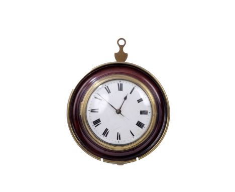 Late 18th century Sedan clock with fusee pocket watch movement, signed - Tho. Hux London, no. 608, 4 inch white enamel dial w