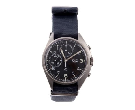 Concorde Watch Company Pilot's Chronometer military wristwatch with mechanical movement, the circular matte black dial, marke