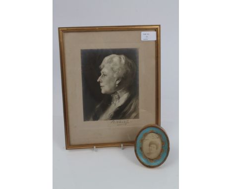 HRH Princess Beatrice - The Princess Henry of Battenberg, signed portrait photograph dated 1904 in oval gilt wood frame and a