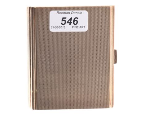 Art Deco gold (9ct) cigarette case with engine-turned decoration (Birmingham 1934), 10.5cm x 8.5cm CONDITION REPORT Very good