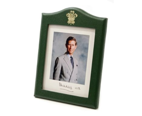 HRH Prince Charles The Prince of Wales - signed presentation portrait photograph of His Royal Highness wearing customary Prin