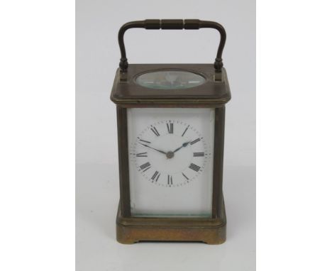 Late 19th / early 20th century French carriage clock with eight day movement and lever escapement, by Henri Jacot, striking o
