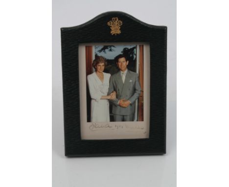 TRH The Prince and Princess of Wales - signed Royal Presentation colour portrait photograph of The Happy Couple, signed and d