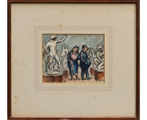 *Edward Ardizzone (1900 - 1979), pen, ink and watercolour - Among the Statues, initialled, with J. Leger & Son, Old Bond Stre