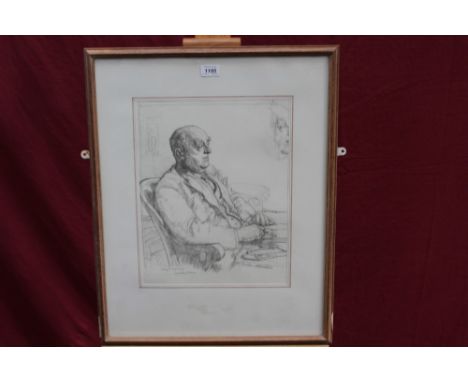 Malcolm Osborne (1880 - 1963), pencil study - portrait of Sir Alexander Greig Anderson, signed, labels verso, in glazed frame
