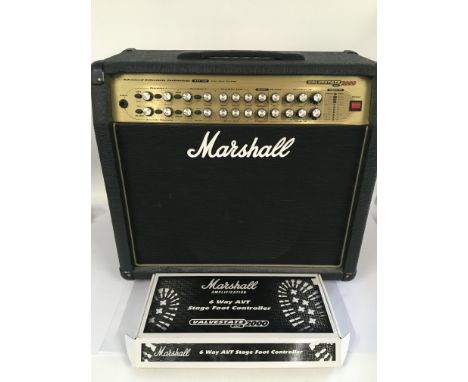 A Marshall Valvestate 2000 guitar amplifier with boxed Marshall 6 way AVT stage pedal (2).