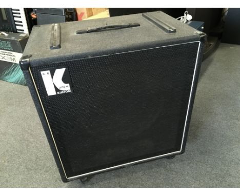 A Kustom 200W bass amp speaker cabinet.