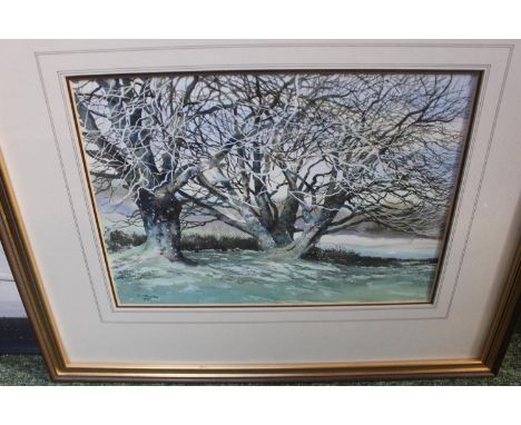 R M Bolton Watercolour Lacework of Branches signed and dated 1989 