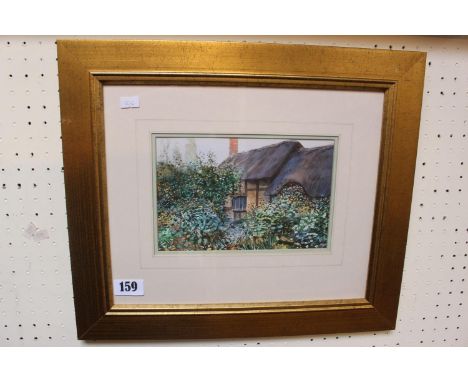 R M Bolton Watercolour of a Cottage scene signed 
