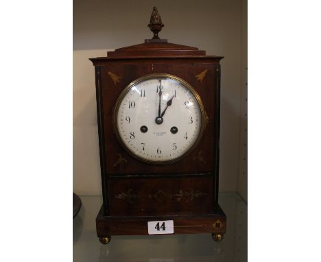19thC E White of Haymarket London enamel faced clock with French movement 
