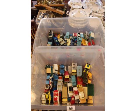 2 Boxes of early Play worn Corgi Vehicles 