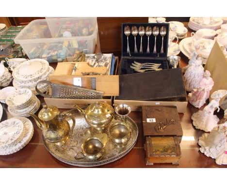Large collection of assorted Silver-plated Flatware, tableware and assorted Bygones 