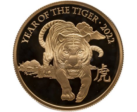UNITED KINGDOM. Elizabeth II, 1952-2022. Gold 100 pounds, 2022. Royal Mint. Proof. The ninth design in the Chinese Lunar Year