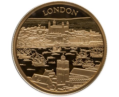 UNITED KINGDOM. Elizabeth II, 1952-2022. Gold 100 pounds, 2022. Royal Mint. Proof. First design in the City Views series, fea