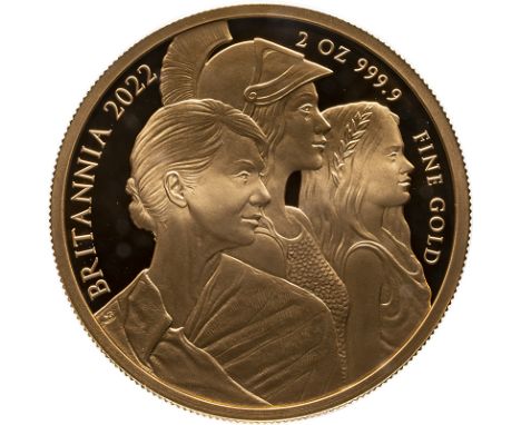 UNITED KINGDOM. Elizabeth II, 1952-2022. Gold 200 pounds, 2022. Royal Mint. Proof. Fifth crowned portrait of Elizabeth II fac
