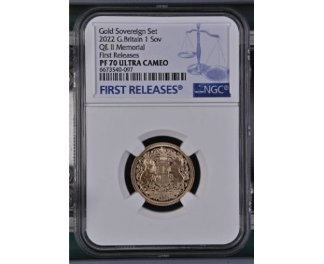 UNITED KINGDOM. Charles III, 2022-. Gold sovereign, 2022. Royal Mint. Proof. Issued as the first sovereign for King Charles I