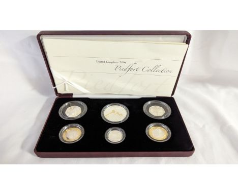 UNITED KINGDOM. Lot of 6 silver coins.Coin 1: Elizabeth II, 1952-2022, One Pound 2006. Royal Mint. Proof Piedfort. Egyptian A