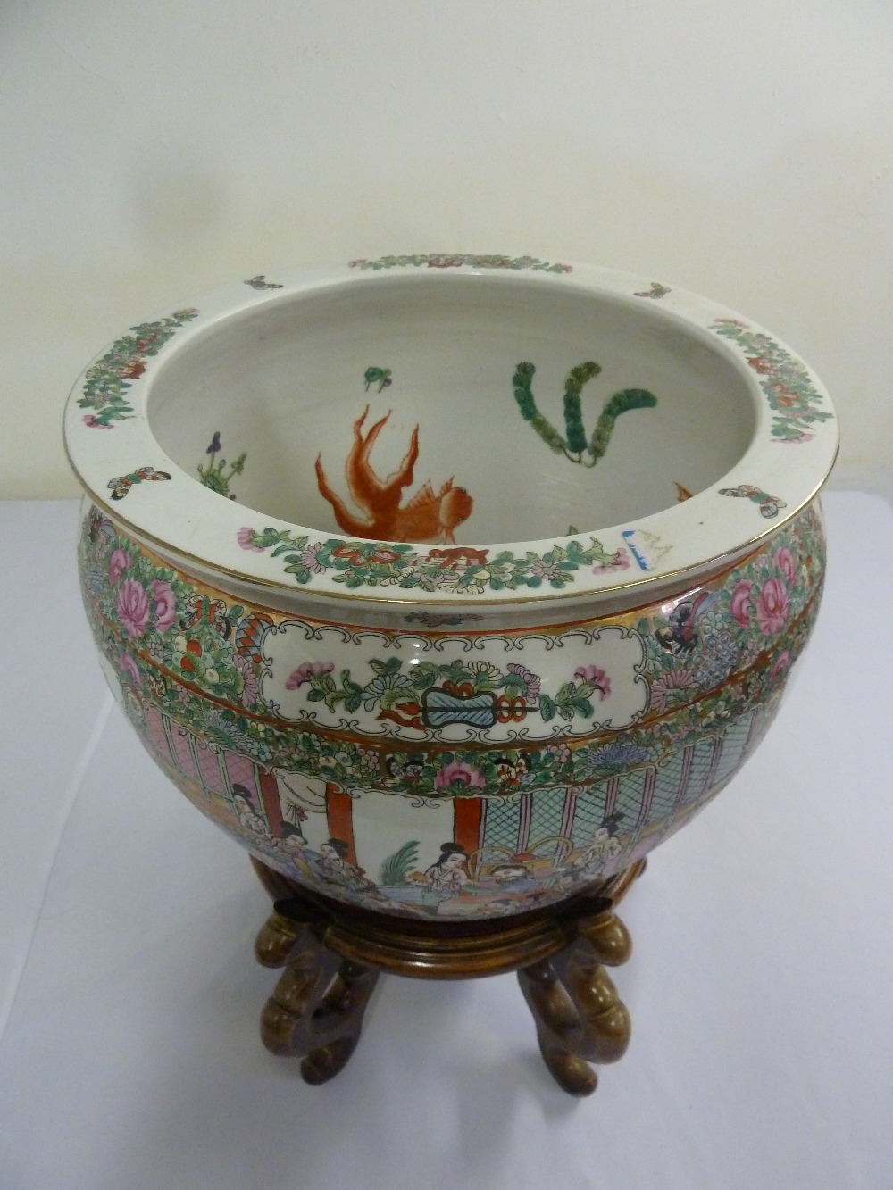 A 20th Century Chinese Fish Bowl On Hardwood Stand Lot 203 A 20th Century Chinese Fish Bowl On Hardwood Stand
