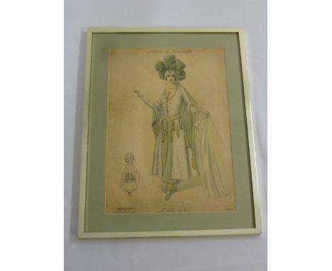 19th century framed French fashion print, 33.5 x 23.5cm
