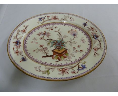 Royal Worcester Chinoiserie oval dish circa 1890