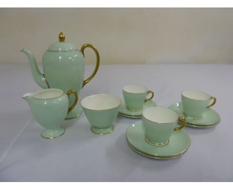 Wedgwood part coffee set, to include coffee pot, cream jug, sugar bowl and cups and saucers, A/F