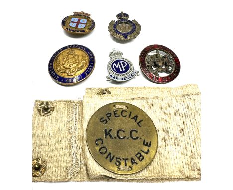 6 antique police badges inc 1915 kidderminster special constable