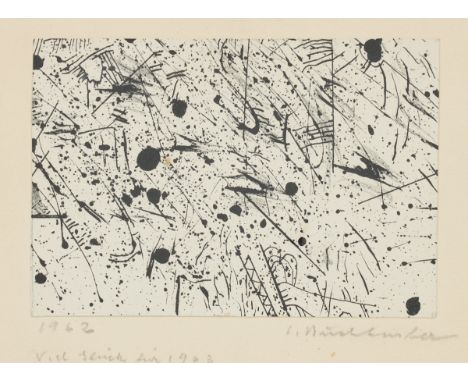 Carl Buchheister1890 Hannover - 1964 Hannover - Ohne Titel - Tusche/Papier auf Unterlegkarton. 10,5 x 15 cm. Sign. r. u.: C. 
