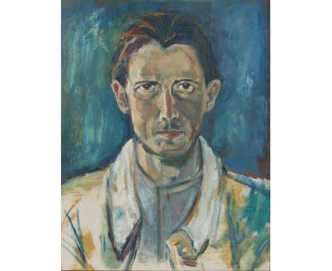 Heinz Fischer-Roloff1923 Hannover - 2004 Hannover - "Selbsbildnis" - (1945) Öl/Holz. 49 x 38 cm. Sign. r. u.: HEINZ FISCHER-R