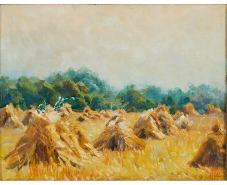 Margarethe von Heinemann1856 Braunschweig - 1939 Thiede - Heunocken - Öl/Lwd. auf Karton. 23,6 x 30,3 cm. Monogr. r. u.: MH. 