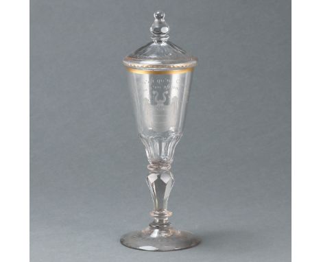 Deckelpokal von RedenUm 1787. - La Noblesse n est qu ne Chimaire / Si la Vertu n en est pas la Mére und H. E. V. R. 1787 - Fa