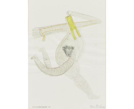 Tone Fink1944 Schwarzenberg - "Buchbeigabe 30" - Buntstift, Aquarell/Papier. 21 x 14,9 cm. Sign. u. dat. r. u.: Tone Fink (19
