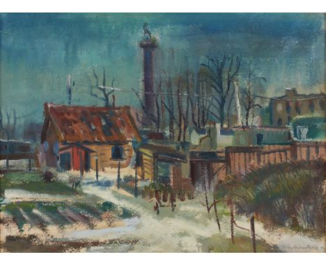Heinz Fischer-Roloff1923 Hannover - 2004 Hannover - "Am Waterlooplatz" - Tempera/Karton. 42,2 x 56,5 cm. Sign. r. u.: Heinz F