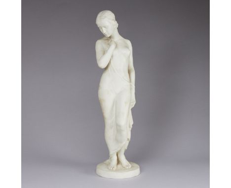 Frauenakt Sinnende, groß - Rudolf KaesbachPhilipp Rosenthal &amp; Co., Kunstabteilung Selb 1942. Elfenbeinporzellan, poliert.